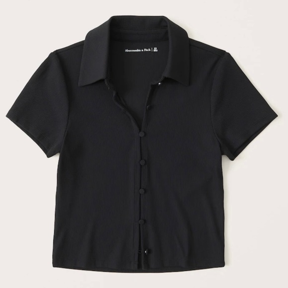 ABERCROMBIE seamless rib fabric polo SIZE S - Picture 2 of 4